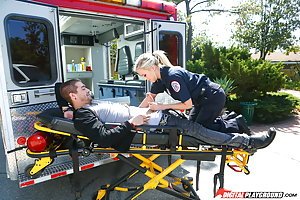 Digital Playground: Blue-eyed paramedic bombshell offers a blowjob instead of CPR