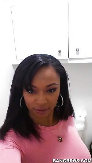 Porsha Carrera in Brown Bunnies: Lustful ebony cutie sucks this dude's cock and gets to ride it as well
