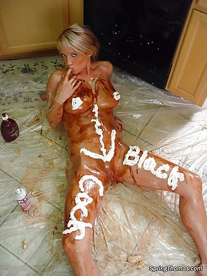 Spring Thomas in springthomas.com: Blonde teen cooking in the kitchen, covering her naked body with cream
