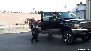 Kaylee Hilton in Public Violations: Trashy blonde with killer curves gets banged next to a black car