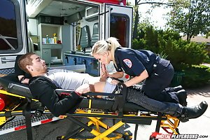 Digital Playground: Blue-eyed paramedic bombshell offers a blowjob instead of CPR