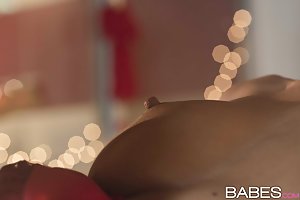 Abigail Mac in Office Obsession: Busty brunette in a red dress gets banged, Christmas miracle