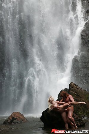 Digital Playground: Wild blond-haired nympho gets banged near a beautiful waterfall