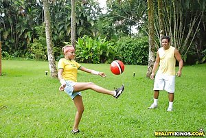 Juliana in Mike in Brazil: Brazilian-looking brunette Latina plays soccer and gets fucked