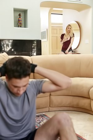 Sierra Nicole & Brad Knight in Nubile Films: Blond-haired babe with a pretty face licked and fucked by a fitness-minded BF