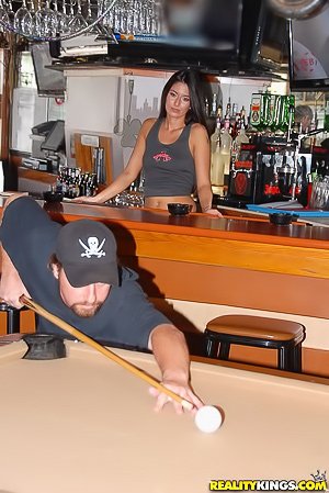 Tanned brunette with white panties enjoying a hardcore sex session