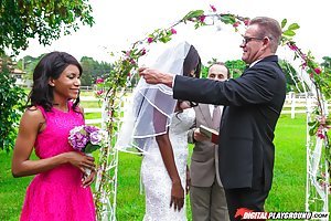 Digital Playground: Ebony seductress in a wedding dress gets fucked by a hung white dude