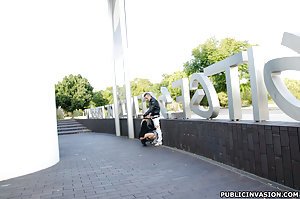 Erica Fontes in Public Invasion: Big booty blonde in black gets fucked outdoors, in public, with no shame