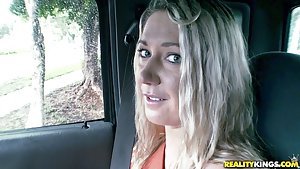 Alysha Rylee in Street BlowJobs: Blond-haired teen with a round booty getting railed in POV from behind