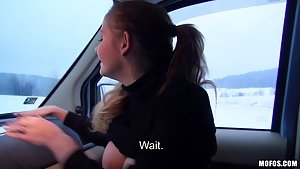 Alexa in Public Pickups: Blond-haired slut with a ponytail gets banged in the backseat