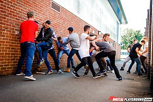 Digital Playground: Busty brunette gets fucked by some hung soccer hooligan or something