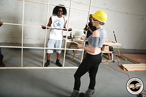 Chanel Preston in blacksonblondes.com: Tight pants brunette MILF gets gang-banged by hung black dudes