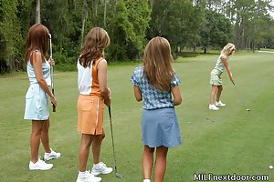 Kaitlyn, Brianna Ray, Brittneyextra in Milf Next Door: Golf-loving lesbian hotties enjoying their insane foursome indoors