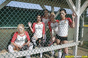 Haley Reed, Jaye Summers, Penelope Reed in RK Prime: Several busty softball-playing hotties end up strap-on fucking each